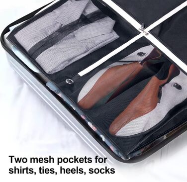 Чохол для одягу дорогий, 137 см, MISSLO - дорожній, з великими кишенями, чорний