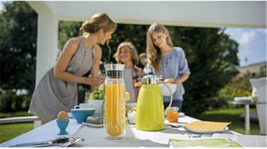 alfi FLOWMOTION 0.75l, double-walled borosilicate glass carafe, automatic pouring, integrated strainer, detachable lid, dishwasher-safe, Thermo glass carafe, for hot and cold beverages