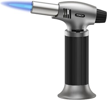 Пальник для крем-брюле Sondiko, газова плита для десертів, паяльник з блокуванням безпеки, срібно-чорний