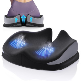 Ортопедична подушка для сидіння Benazcap з Memory Foam для полегшення болю в куприку. Підходить для авто, дивана, офісу та інвалідного візка. Чорний колір.