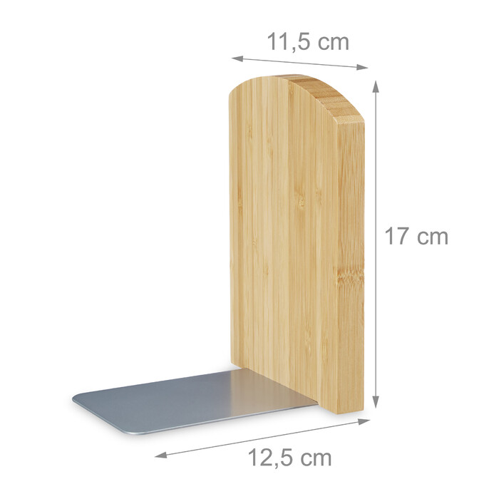 Relaxdays Bamboo Bookends - Set of 2