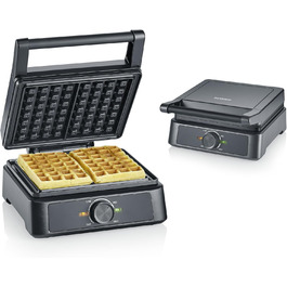 SEVERIN WA 2106 Electric Heart-Shaped Waffle Maker - Slim Design, Non-Stick Coating, 1200W