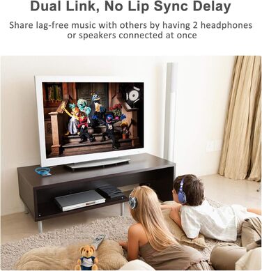 Isobel Bluetooth Передавач/Приймач 2-в-1: Адаптер Bluetooth 5.0 з низькою затримкою для TV/PC/Laptop (Optical, Toslink, RCA, 3.5mm AUX)