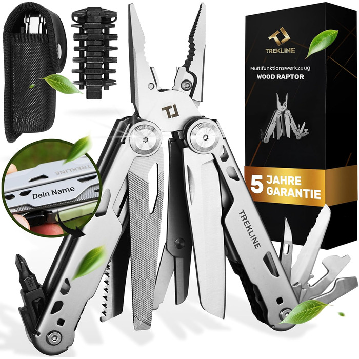 Мультитул Wood Raptor з нержавіючої сталі: 35 функцій, ніж, мультиінструмент для кемпінгу та виживання