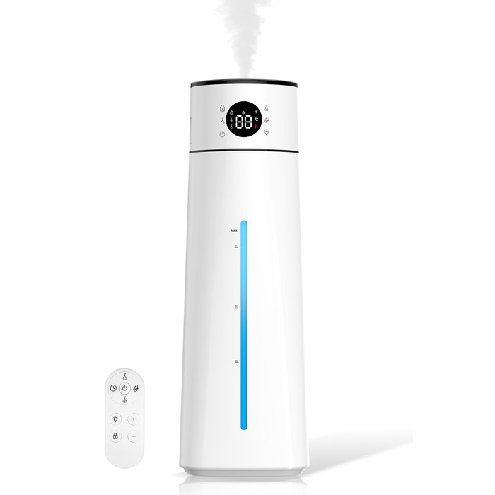 Увлажнитель воздуха для спальни 8л, ультразвуковой увлажнитель Top-Fill с пультом дистанційного керування, нічним світлом, таймером, тихий, для дитячої кімнати, рослин, з контролем вологості, 80 годин роботи