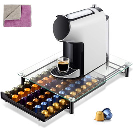 Тримач для капсул Nespresso MASTERTOP - органайзер для 60 капсул, скло, з мікрофіброю