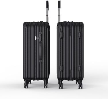 Набір валіз 3 шт. з жорстким корпусом, PC, легкі, міцні, з обертовими колесами на 360° та TSA замком (чорні смуги)
