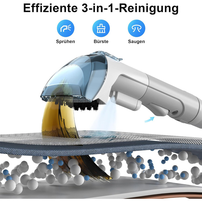 Пристрій для чищення оббивки та килимів: мокрий/сухий пилосос 450W для меблів, авто та диванів