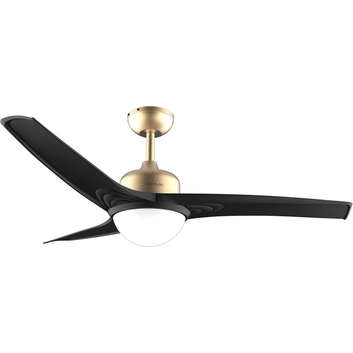 Стельовий вентилятор Cecotec EnergySilence Aero 470 106 см з пультом, 3 швидкості, чорний + функція зворотнього обертання (132 см, золотисто-чорний)