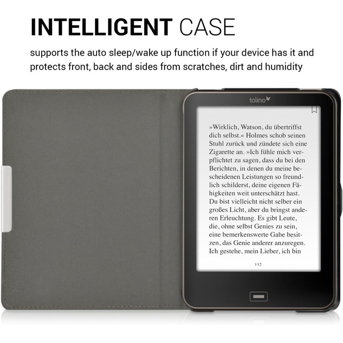 Чохол-книжка kwmobile для Tolino Vision 1/2/3/4 HD - Чохол для eReader з малюнком метеликів, рожево-білий