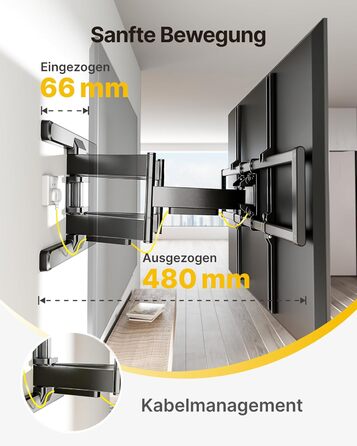 Кріплення для телевізора monTEK поворотне, 43-100 дюймів, до 60 кг, VESA 800x600