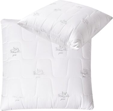 Подушка sei Design 80x80 см, 2 шт., мікрофібра, дихаюча, м'яка, регульована жорсткість, стьобана, прана, для сну