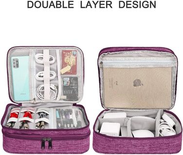 OliviaLiving Electronic Organizer, Jelly Comb Electronic Accessories Cable Organizer Bag Waterproof Travel Cable Storage Bag for Charging Cables Power Bank iPad