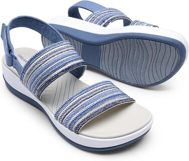 Сандалі жіночі DREAM PAIRS для піших прогулянок, блакитні, розмір 40.5 EU, легкі, з м'якою устілкою та низьким каблуком