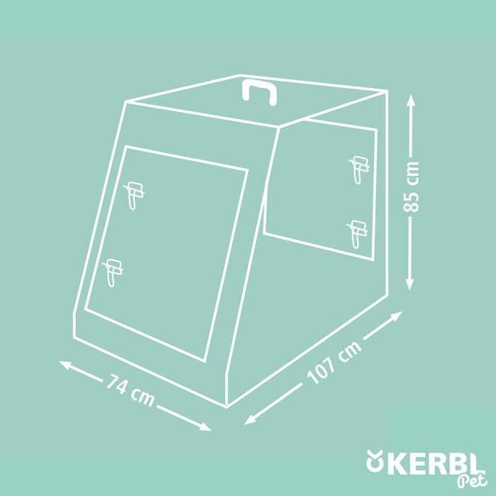 Kerbl Pet Gittertransportbox для собак, 76x54x64 см, складана, металева, з двома дверцятами, для подорожей та дому (Чорний)