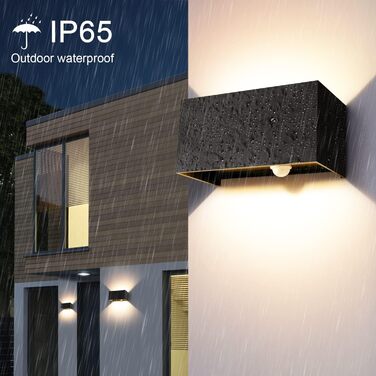 LED-водостійка настінна лампа Kingwen 4 шт. 20W, 3000K, IP65, чорний колір