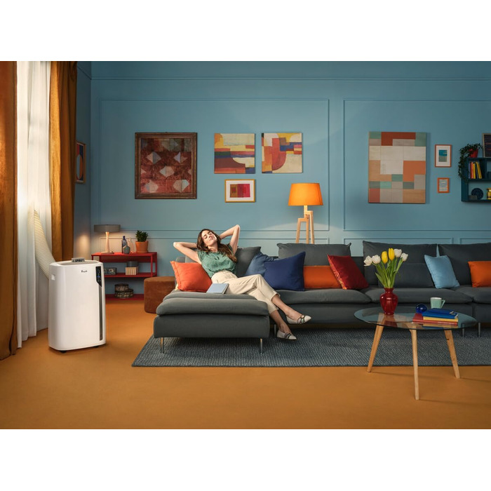 De'Longhi Pinguino PAC EM82: мобільний кондиціонер для приміщень до 80 м³, 9.400 BTU, 2,4 кВт, 24-годинний таймер, білий