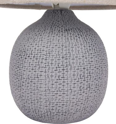 BRUBAKER Настільна/Нічна лампа 2 шт. - 28,5 см - Коричневий/Бежевий - Керамічні цоколя з текстурою - Льонові абажури Бежеві