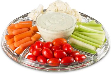 Торцеваний стіл Godinger з кришкою-куполом, 6-в-1, італійський кришталь, для тортів, салатів та фруктів