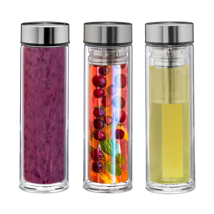 Relaxdays Mesh Filtered Water Bottle to go