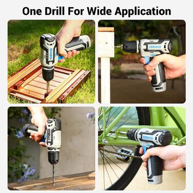 Набір акумуляторної дрилі DEKO 12V: 238 штук у кейсі. Акумуляторна дриль-шуруповерт для дому, рукоділля та ремонту. Комплект інструментів (блакитний)