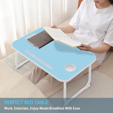 Зручний столик-підставка для ноутбука та їжі в ліжко/на диван (Blue)