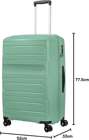 American Tourister Sunside Spinner Luggage, 55 cm, 35 Liter, Black (Spinner L expandable (77 cm - 106/118 L), Green (Mineral Green))