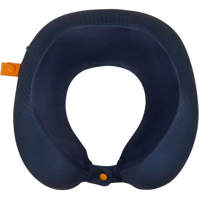 Подушка для шиї American Tourister з Memory Foam, Ергономічна та Комфортна для подорожей (літак, авто, поїзд) - 30 см, Чорний/Сірий, Морська синя/Помаранчевий