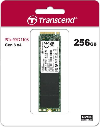SSD накопичувач Transcend B MTE110S 256GB NVMe PCIe Gen3 x4 M.2 2280 - 3D TLC NAND