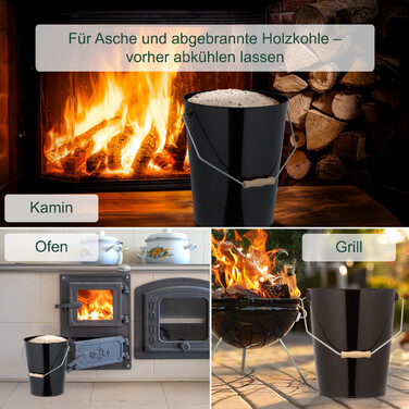 Relaxdays Black Charcoal Bucket with Handle