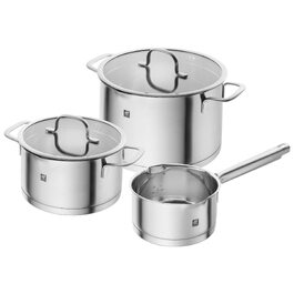 Набір каструль ZWILLING TrueFlow з кришками, 5 предметів, нержавіюча сталь, для індукційних плит, сріблястий