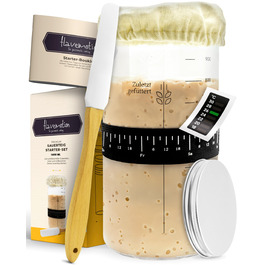 Датський вінчик для тіста - високоякісний вінчик для випічки, міксер для тіста, датський вінчик для хліба (1000 мл набір для закваски)