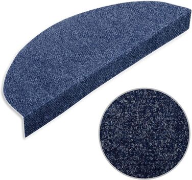 Сходинкові килимки Casa Pura Textilfaser - 15 шт. Самоклеючі, для внутрішнього використання, Leipzig, напівкруглі