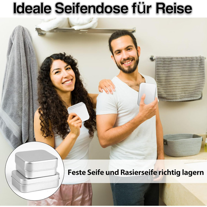 Набір мильниць для подорожей 2 шт. з алюмінію з підсіткою, вологостійкі, нержавіючі мильниці для дому, подорожей, мила та пінки для гоління (срібні)