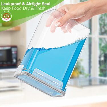 Набір контейнерів для зберігання продуктів – 24 шт. з герметичними кришками, BPA-free, для кухні. Підходять для борошна, цукру, круп та випічки, об'єм 33.6л