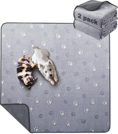 Підстилка для собак та цуценят PICK FOR LIFE, 2 шт., швидко поглинаюча, 92x122 см, сіра