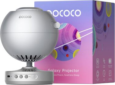 Проектор зоряного неба POCOCO, галактичний проектор, домашній планетарій для дітей і дорослих, для спальні та інтер’єру, декор, допомога при засинанні, релакс, 2 диски, срібний