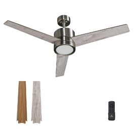 Стеляний вентилятор з підсвіткою для спальні: 132 см, тихий вентилятор з дистанційним керуванням, ідеально підходить для вітальні, горіх, 6 швидкостей та триколірне регулювання яскравості – 220-240V (3 - Сірий)