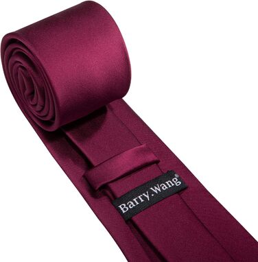 Набір краваток Barry.Wang: класичний однотонний шовковий краватка, нагрудна хустинка, запонки, затискач для краватки - ідеально для весілля та свят