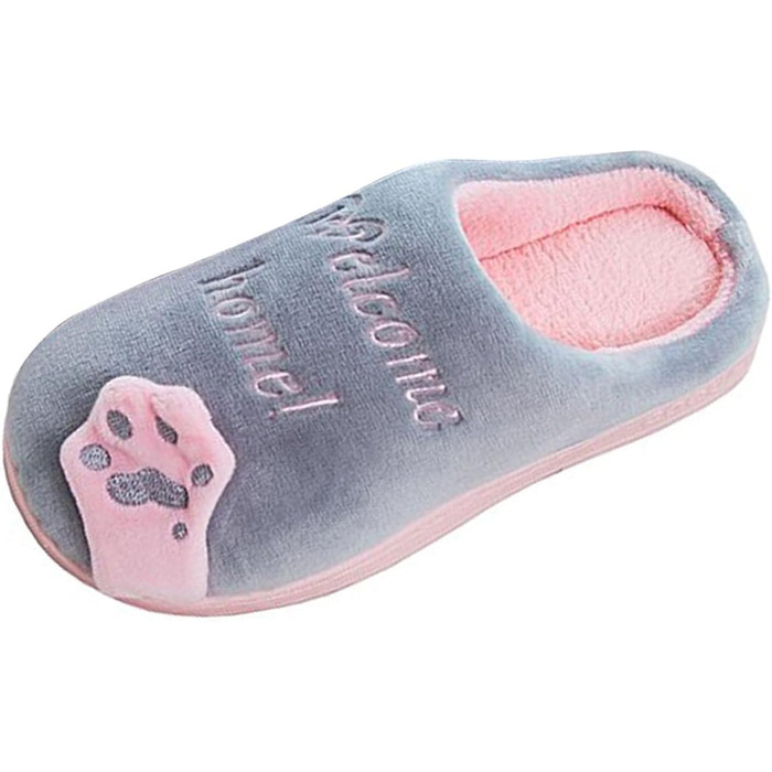 Тапочки домашні Rojeam Nette з м'якого плюшу, теплі, сірі, 41/42 EU