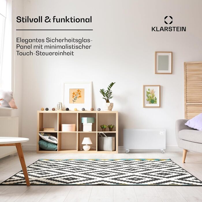 Електричний конвектор Klarstein: мобільний нагрівач з термостатом, 2000 Вт