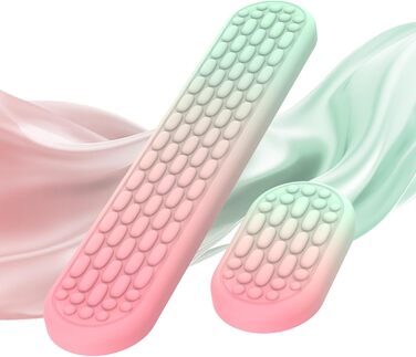 Ергономічна клавіатура MoKo з підставкою для зап'ястя, м'який Memory Foam, для зняття болю при наборі тексту, ідеально для роботи в офісі, геймінгу та ноутбуків (градієнт червоно-зелений)