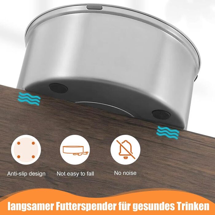 Миска для собак 3L без розливання, нержавіюча сталь, плаваюча годівниця, з неслизьким дном, для цуценят та кошенят, для здорового пиття