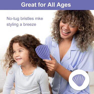 Щітка для кучерявого волосся: розплутування, розгладження, зменшення пошкоджень, для жінок, чоловіків, дітей, фіолетовий колір