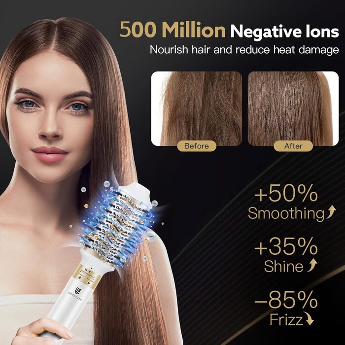 Webeauty Airstyler 6-в-1: Фен-щітка, плойка для локонів, іонізація 500 млн, 220-240V