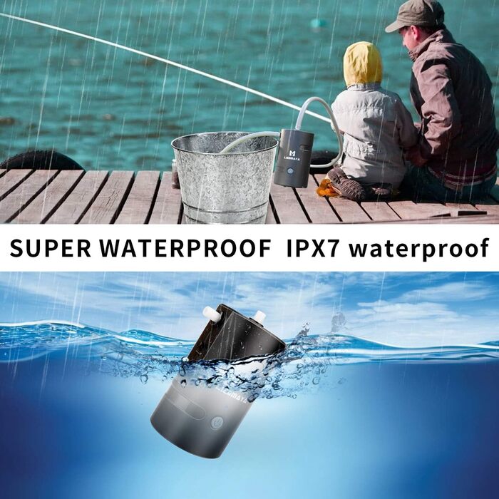 12V Portable Outdoor Shower, Outdoor Shower, Camping Shower with 4400mAh Battery USB Charging Powered Shower Pump for Camping, Hiking, Travel, Garden, Beach, IPX7 Waterproof