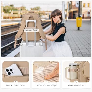 LOVEVOOK Рюкзак для ручної поклажі, 40L, жіночий, для ноутбука 17.3