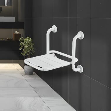 Ansobea Shower Stool for Seniors, Bath Stool, 7-Level Height Adjustable, 41-56 cm, Shower Chair with U-Shaped Hygiene Cutout, Bathroom Stool, Stable for the Shower (Type 6 Foldable Shower Seat)