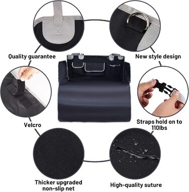 Захист для багажника автомобіля для собак, SUV, чорний килимок з захистом боків та бампера, водовідштовхувальний, універсальний, 205x115 см