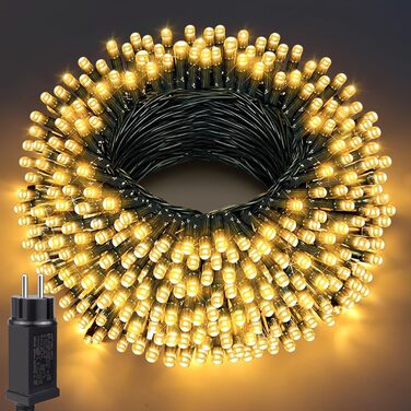 Льо́нточна гірлянда AIMENGTE 30м, 300 LED, тепле біле світло, 8 режимів, IP44, для прикраси саду, балкону, ялинки, вечірки